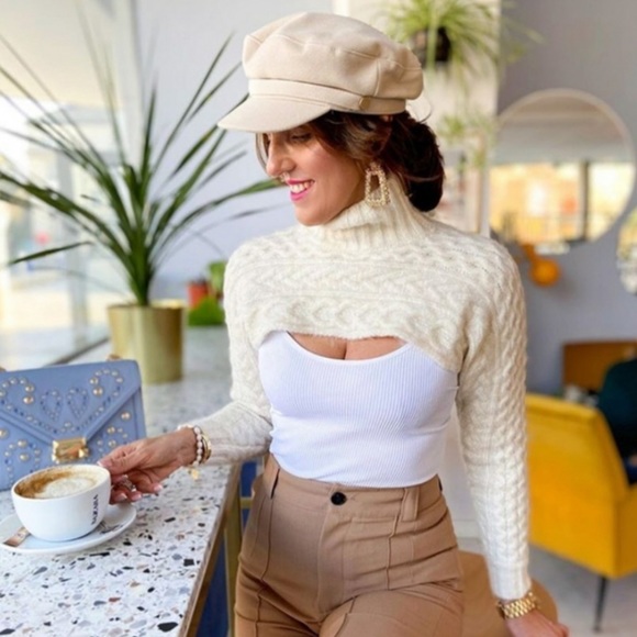 Zara Cable Knit long Sleeve crop sweater - Picture 3 of 17